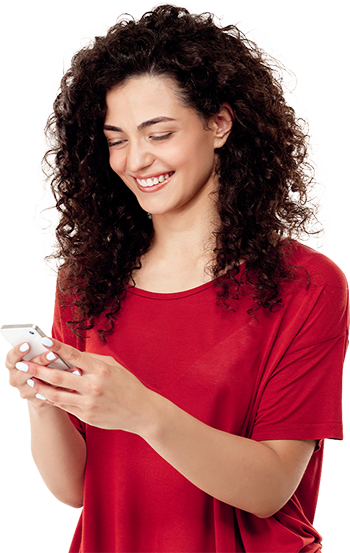 Cheerful Curly Girl Chatting Her Phone Copiar Cheerful Curly Girl Chatting Her Phone Copiar